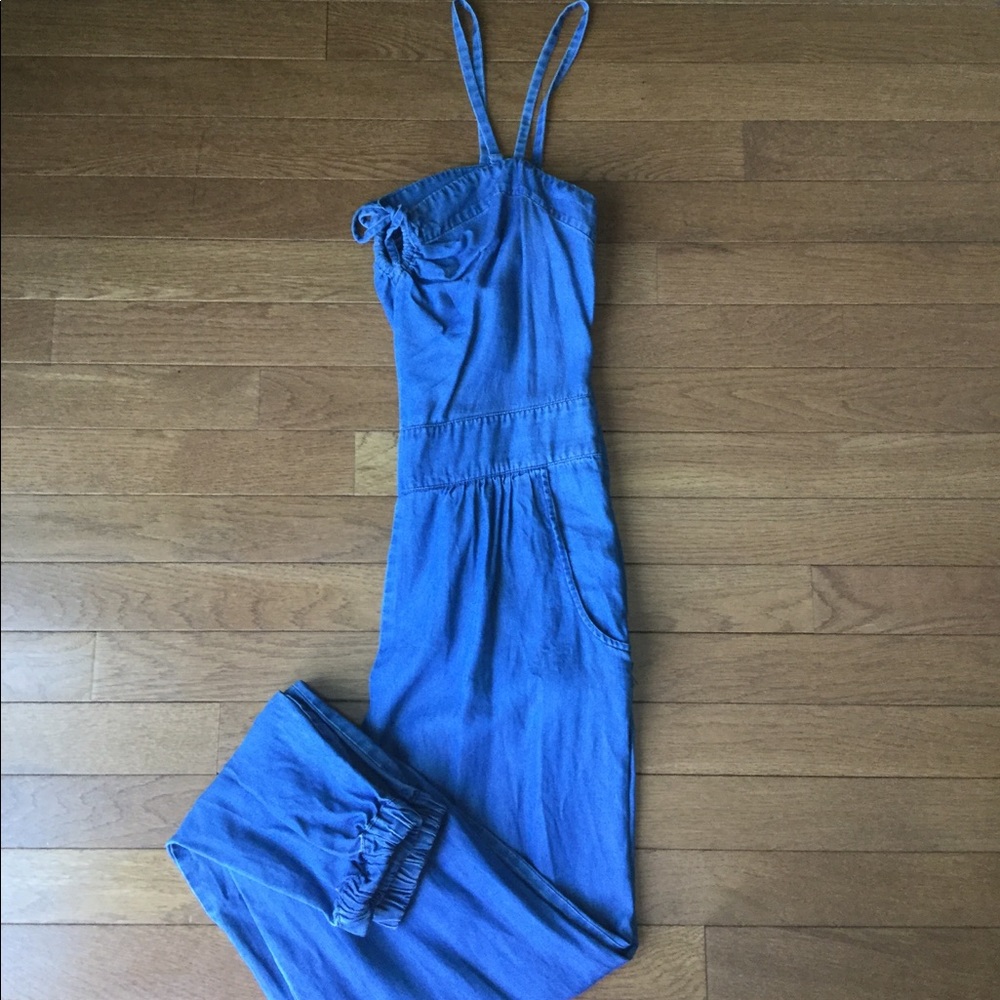 Bebe Adorable Form Fitted Jean Jumpsuit